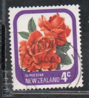 NEW ZEALAND NUOVA ZELANDA 1975 ROSES FLORA FLOWERS SUPER STAR 4c USED USATO OBLITERE' - Used Stamps