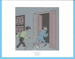 Ex-Libris-Tintin-Extrait Du Lotus Bleu-Hergé-2 Cases Mythiques-Dim:240x193mm-sur Papier Dessin 220gr-Tirés(tiré) à Part - Illustratoren G - I