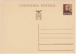 REPUBBLICA SOCIALE ITALIANA - RSI - INTERO POSTALE C.30 - GIUSEPPE MAZZINI - CARTOLINA POSTALE -NUOVA - Ganzsachen