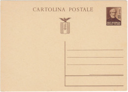 REPUBBLICA SOCIALE ITALIANA - RSI - INTERO POSTALE C.30 - GIUSEPPE MAZZINI - CARTOLINA POSTALE -NUOVA - Entero Postal