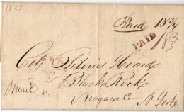 (R114) USA - Double Cancel  Paid 183/4 - Black Rock - Niagara NY - Quality 1827. - …-1845 Vorphilatelie