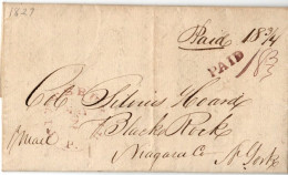 (R114) USA - Double Cancel  Paid 183/4 - Black Rock - Niagara NY - Quality 1827. - …-1845 Préphilatélie