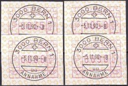SCHWEIZ 1990 Mi-Nr. ATM 4 Satz 2 Automatenmarken O Used - Aus Abo - Automatic Stamps