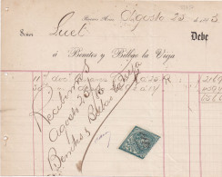 33737# ARGENTINE TIMBRE FISCAL LOSANGE ARGENTINA DOCUMENT BUENOS AIRES 1886 - Covers & Documents