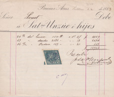 33738# ARGENTINE TIMBRE FISCAL LOSANGE ARGENTINA DOCUMENT BUENOS AIRES 1886 - Cartas & Documentos