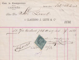 33741# ARGENTINE TIMBRE FISCAL LOSANGE ARGENTINA DOCUMENT BUENOS AIRES 1883 - Brieven En Documenten