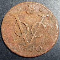 Netherlands East Indies VOC Holland Indonesia 1 One Duit 1730 Rosette Mintmark - Indonesien