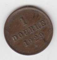 Guernsey Coin 1double 1929 Condition Very Fine - Guernesey