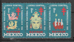 NAVIDAD MEXICO INCAS  1965 COMITE NACIONAL DE LUCHA CONTRA TB  VIGNETTE Reklamemarke CINDERELLA  Erinnophilie  - Erinnofilia