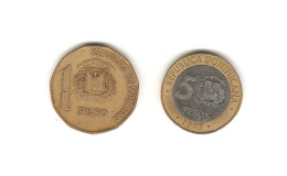 480/ Dominicaine (république) : 1 Peso 2002 - 5 Pesos 1997 - Dominicaine