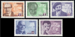 Türkiye 1998 Mi 3168-3172 MNH Famous Turks (3rd/4 Issue) - Nuevos