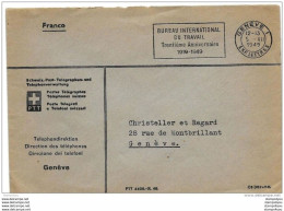 56 - 81 - Enveloppe "Franco" Avec Rare Oblit Mécanique "Bureau Interantional Du Travail 30ème Anniv 1949" - OIT