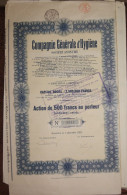 Action Compagnie Générale D'hygiène (Belgique 1923) 500F - Parfum & Cosmetica