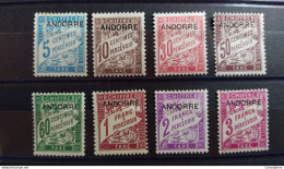 Andorre Français - Taxe YT N° 1 à 8 * - Neuf Avec Charnière - 1931 Et 1932 - Nuovi