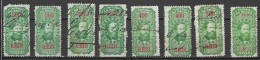 8 X BRAZIL BRASIL 1890 IMPERIO  TESOURO NACIONAL  TAX REVENUE FISCAL 200, 400, 600, 800 REIS - Dienstmarken