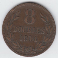 Guernsey Coin 8 Double 1914  Condition Fine - Guernsey