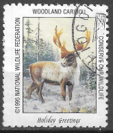 1995 WOODLAND CARIBOU WILDLIFE HOLIDAY GREETINGS VIGNETTE Reklamemarke CINDERELLA Erinnophilie RARE - Erinnofilia