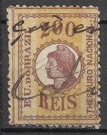200 Reis Thesouro Nacional Revenue Fiscal Tax Postage Due Official Brazil Brasil - Timbres-taxe