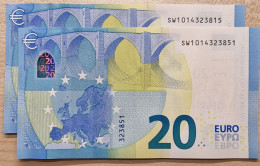 EuronotesK FREE SHIPPING 20 Euro 2015 UNC < SW >< S023 > Italy Lagarde - 20 Euro