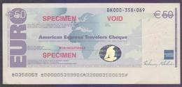 50 EURO American Express Travellers Cheque With Hologram "SPECIMEN" - Assegni & Assegni Di Viaggio