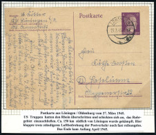 ÜBERROLLER / SPÄTE POST (Januar Bis 8.5.1945) - LATE MAIL (until May 8th, 1945) - POSTE TRES TARD (jusque à  8 Mai 1945  - WW2