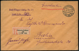 LUFTFELDPOST I. WK - AIR FORCE FIELD-POST WW.I - POSTE DE CAMPAGNE AERIENNE G.M. I. - POSTA AEREA MILITARE 1° GM - Avions