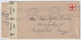 SWEDEN To NORWAY - 1945 - Norwegian Censor Tape On Cover From Göteborg To Fredrikstad - Franked Facit 358A - Storia Postale