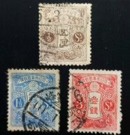 JAPON 1913 Tazawa - Not Watermarked – ½S , 1½S  & 4 Sen Used - Gebraucht