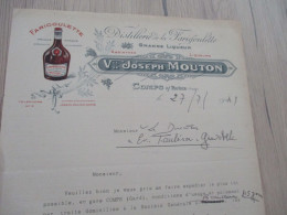 M45 Facture Illustrée Gard Comps Sur Rhône  Mouton 1914 Farigoulette Liqueur Absinthes.... - Food