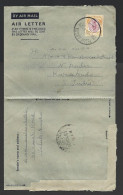 Malaya 1951 Aerogramme Commercially Used Teluk Anson To Karaikudi India , 25c Sultan Franking - Malayan Postal Union