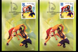 28th OLYMPICS - ATHENS-2004- WRESTLING- 2 X MAXIMUM CARDS - ERROR- UNIQUE- EXTREMELY SCARCE-NMC16 - Zomer 2004: Athene