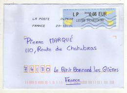 Enveloppe FRANCE Avec Vignette Affranchissement Lettre Prioritaire Oblitération LA POSTE 20/10/2014 - 2000 Type « Avions En Papier »