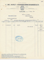 Gilze 1952 - Factuur / Rekening De Jong Stoomschoenfabrieken - Holanda