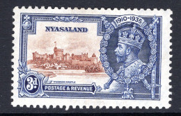 Nyasaland 1935 KGV Silver Jubilee - 3d Value HM (SG 125) - Nyassaland (1907-1953)