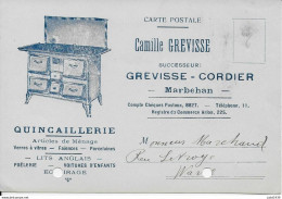 MARBEHAN . HABAY ..-- Quincaillerie Camille GREVISSE - CORDIER . 1935 Vers WAVRE ( Mr MARCHAND ) . Voir Verso . - Habay