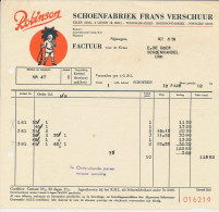 Nijmegen 1950 - Factuur / Rekening Robinson Schoenfabriek - Netherlands