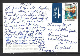 MALAISIE. N°536 De 1994 Sur Carte Postale écrite. Services Vétérinaires. - Autres & Non Classés