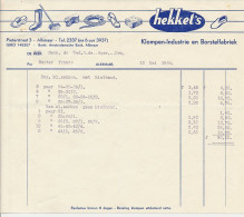 Alkmaar 1954 - Factuur / Rekening Hekket Klompen Industrie / Borstelfabriek - Netherlands