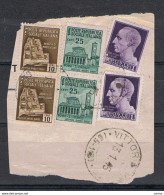 REGNO - R.S.I.:  13.01.1945  DA  VITTORIO  VENETO  -  SASS.  252A X 2 + 503 X 2 + 505 X 2 - Afgestempeld