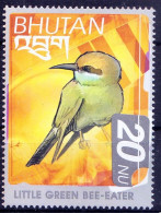 Bhutan 1999 MNH, Himalayan Birds, Little Green Bee Eater - Piciformes (pájaros Carpinteros)