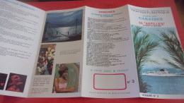 DEPLIANT  SS ANTILLES CIE TRANSATLANTIQUE LIGNE CARAIBES 1970 - Cuadernillos Turísticos