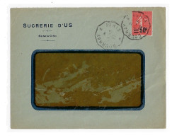 GOURAY à PARIS Lettre Entête Sucrerie D'US 50c/80c Semeuse Lignée Yv 220 Ob 1927 Ond Convoyeur Ferroviaire - 1903-60 Sower - Ligned