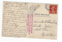 CLERMONT Puy De Dôme Carte Postale 10c Semeuse Avec Sol Yv 134 - 1906-38 Säerin, Untergrund Glatt