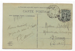 METZ-3  Moselle Carte Postale 15c Semeuse Lignée Yv 130 Ob 7 6 1924 - Brieven En Documenten