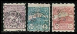 ● San MARINO 1903 ֍ Cifra E Vedute ● N. 34 / 36  Usati ● Cat. 36 € ● Lotto N. 73 ● - Used Stamps