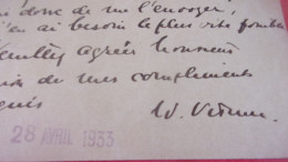 Envoi Autographe PROF WILHEIM VISCHER SUISSE PASTEUR THEOLOGIEN BASEL 1933 SUR ENTIER POSTAL BALE - Basel