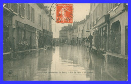 * Inondations Du PECQ - Rue De Paris - Commerces - Animée - 31 Janvier - Photo MALLET - 1911 - Le Pecq