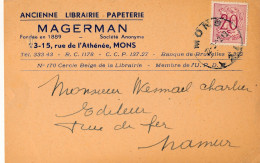 MONS  - ANCIENNE LIBRAIRIE PAETERIE  - MAGERMAN         - 2 SCANS - Mons