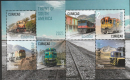 Curacao 2021, Postfris MNH, Trains Of South America - Curaçao, Nederlandse Antillen, Aruba