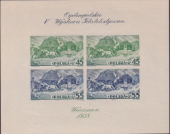 POLAND 1938 Warsaw Philatelic Exhib Fi Bl. 5A Mint Never Hinged (perfect) - Nuevos